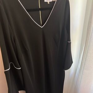 Calvin Klein Black Mini Dress with White Trim
